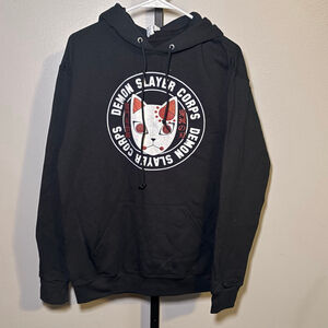 Men's‎ Jerzees Black Demon Slayer Corps Hoodie M